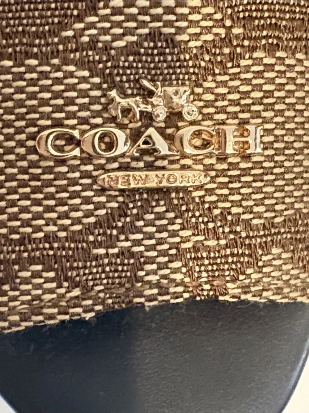 Coach Signature Canvas Cork Platform Wedges in Brown